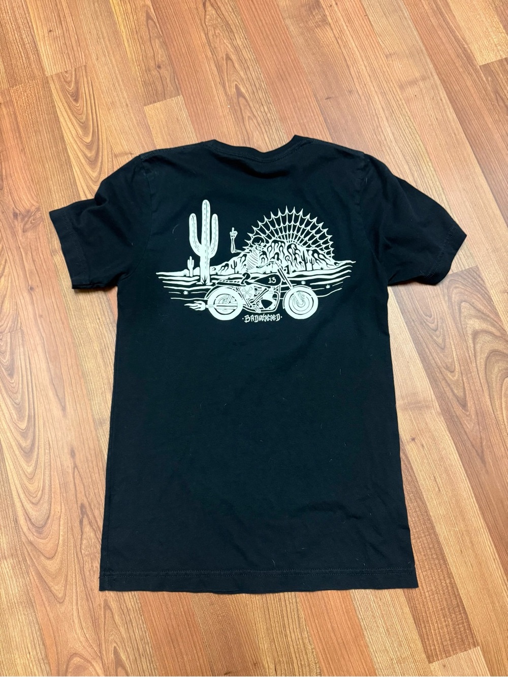 Men's Black Short-Sleeve Graphic Motorcycle Tee